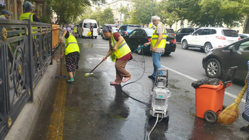 Nəsimi rayonunda növbəti təmizlik-abadlıq işləri aparılıb