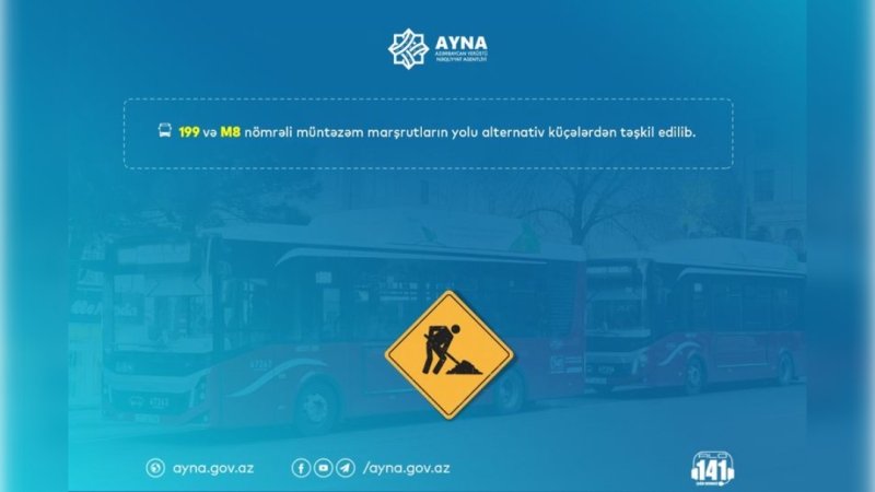 Nərimanovda təmir işləri ilə əlaqədar iki avtobus marşrutu dəyişilib