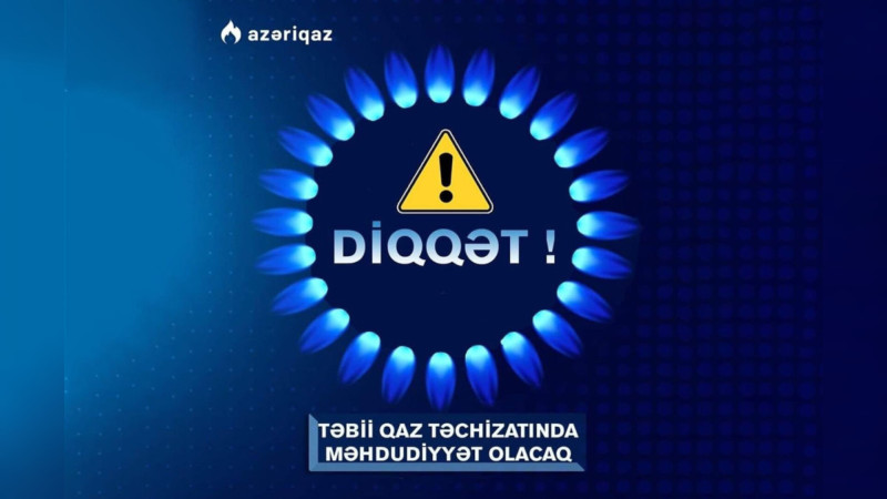 Sabah Sabunçu rayonunda təbii qazın verilməsində məhdudiyyət olacaq