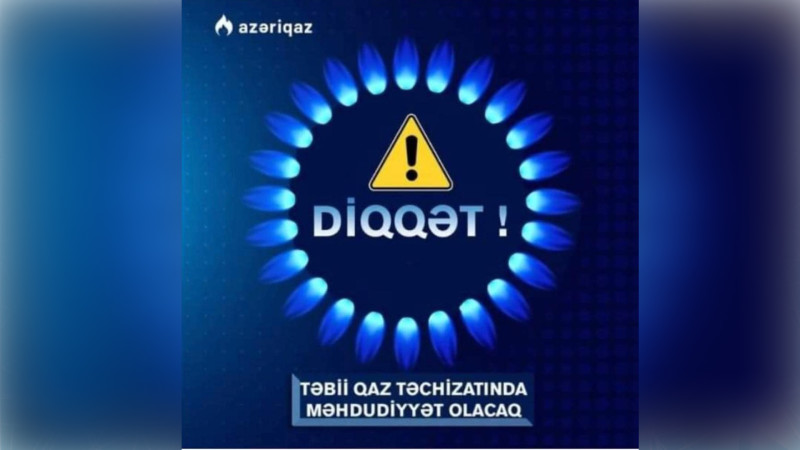 Xətaidə qazın verilişi dayandırılır