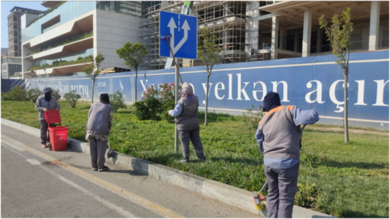 Səbail rayonunda təmizlik işləri aparılıb