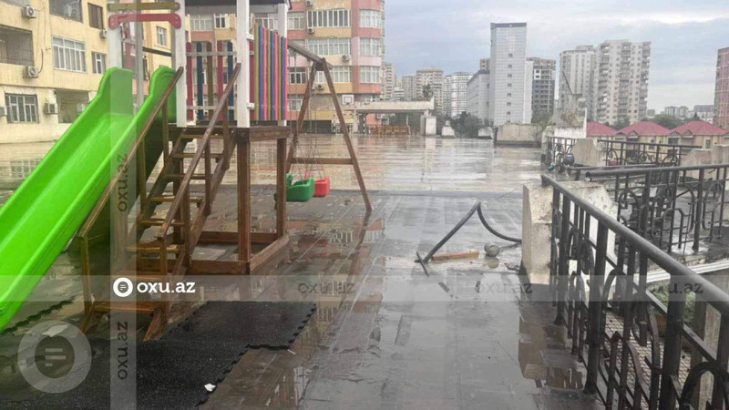 Yasamal sakinləri uşaq əyləncə mərkəzinin qarşısında idman zalının açılmasına etiraz edirlər