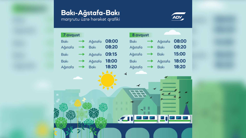 Bakı–Ağstafa–Bakı marşrutu üzrə əlavə reyslər təşkil edilir
