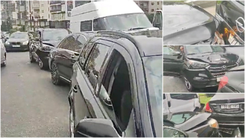 Prospektdə zəncirvari qəza baş verib: 5 avtomobil toqquşub