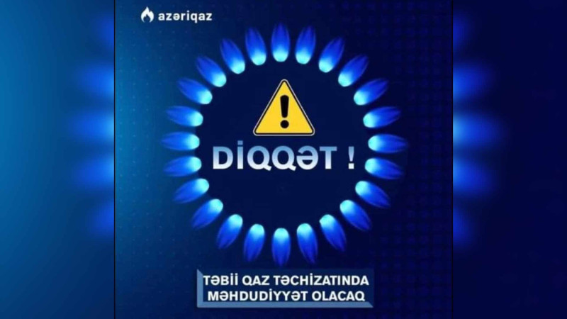 Bakının iki rayonunun bəzi ərazilərində qaz kəsiləcək