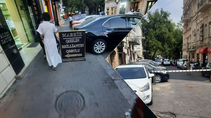 Şəhərin mərkəzində qanunsuz parkinq : Səki də zəbt edilib