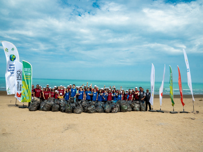 Xəzər sahillərində təmizlik aksiyası keçirilib