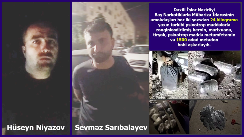 Bakıda 24 kiloqram narkotik dövriyyədən çıxarılıb