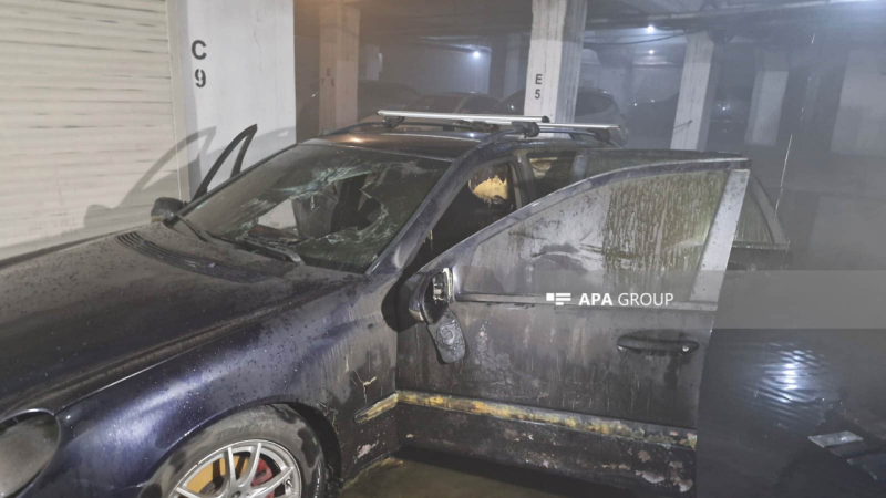 Bakıda avtomobil yanıb