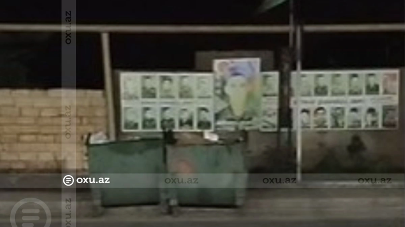 Binə qəsəbəsində şəhidlərin abidəsinin önündə zibil qutuları narazılıq yaratdı - VİDEO   