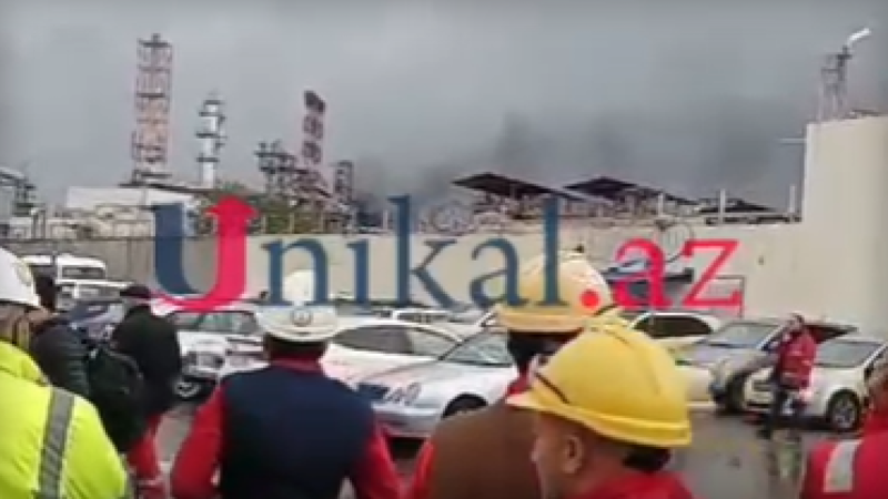 Bakıda Neft Emalı Zavodunda yanğın söndürülüb - YENİLƏNİB - VİDEO
