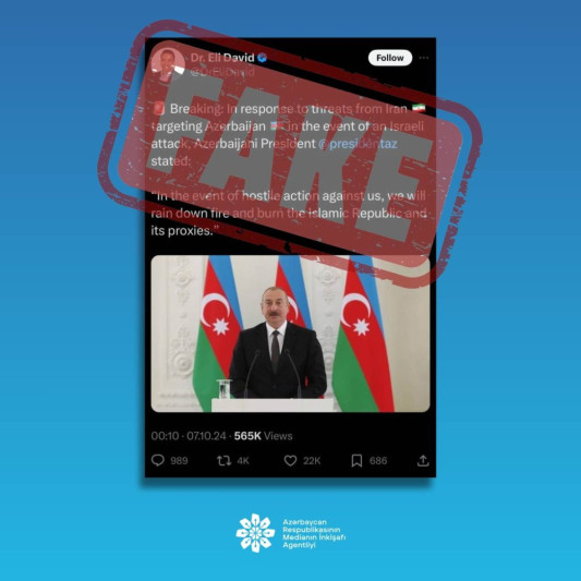 Azərbaycan Prezidenti adından saxta məlumat yaydılar
