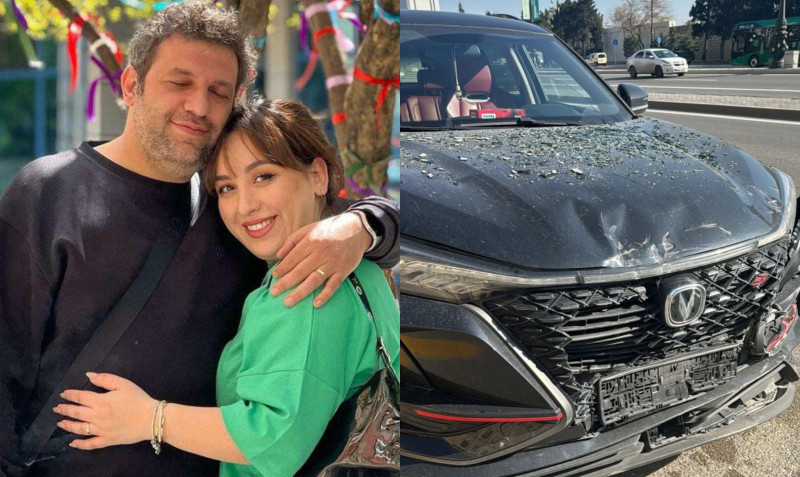 Bloqer Xatirə qəza keçirdi - FOTO 