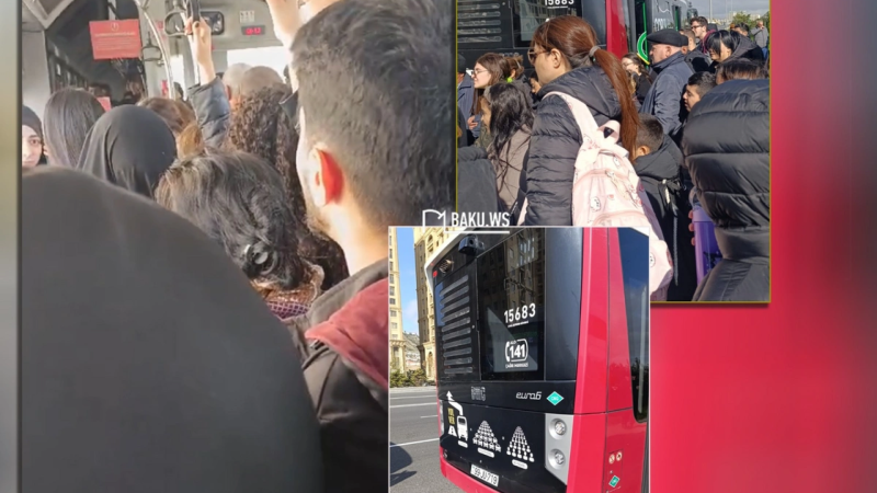 BakuBus-ın sürücüsü sərnişinlərlə mübahisə etdi, onları avtobusdan düşürdü - VIDEO
