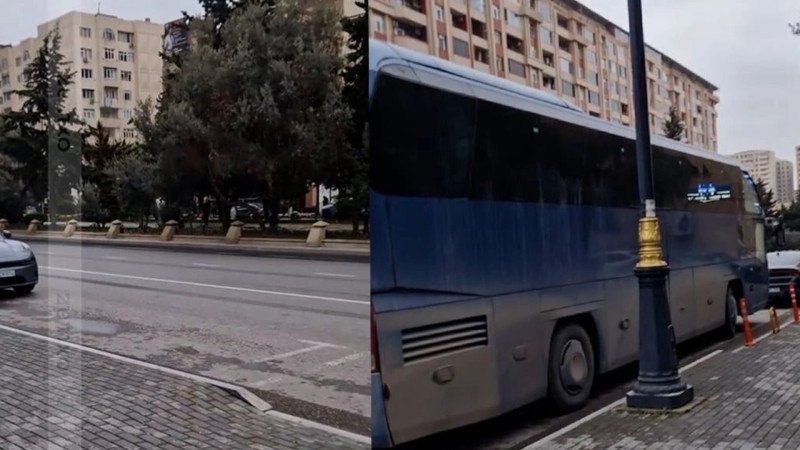Çəkisi 9 tondan yuxarı avtobuslar parkinqdə dayana bilməz? - VİDEO