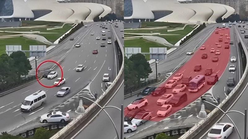 Bakıda baş verən qəzanın ANBAAN GÖRÜNTÜLƏRİ 