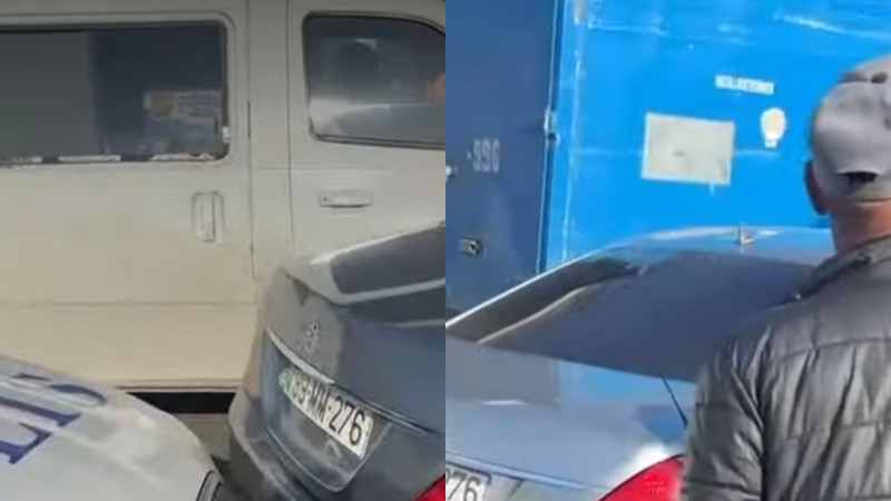 Polisə tabesizlik göstərən Mercedes S-classın sürücüsü saxlanıldı - VİDEO