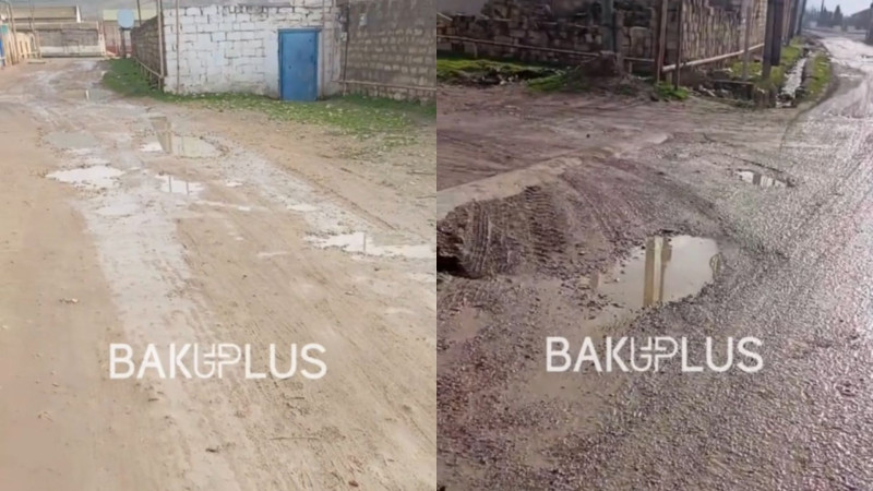 Qobu qəsəbəsində bərbad vəziyyətdə olan küçə - ŞİKAYƏT + VİDEO 