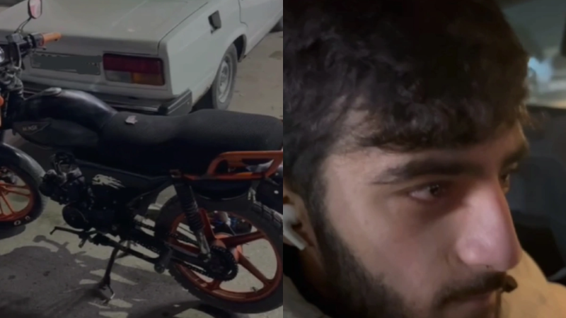 Sərxoş moped sürücüsünün ağır fəsadlar törətməsinin qarşısı alındı - VİDEO