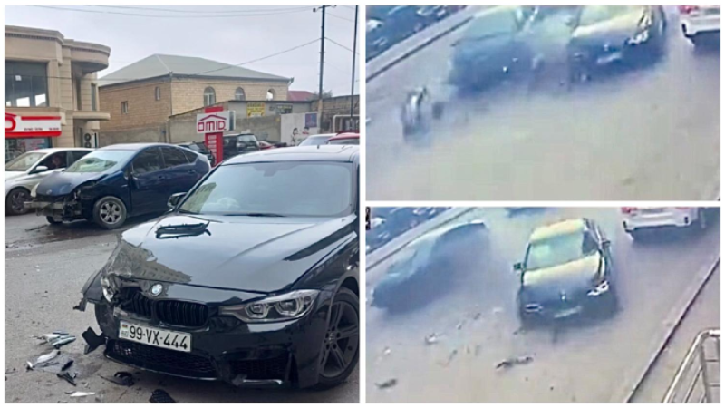Yola baxmadan geriyə dönən “Prius” sürücüsü “BMW”yə çırpıldı - ANBAAN VİDEO