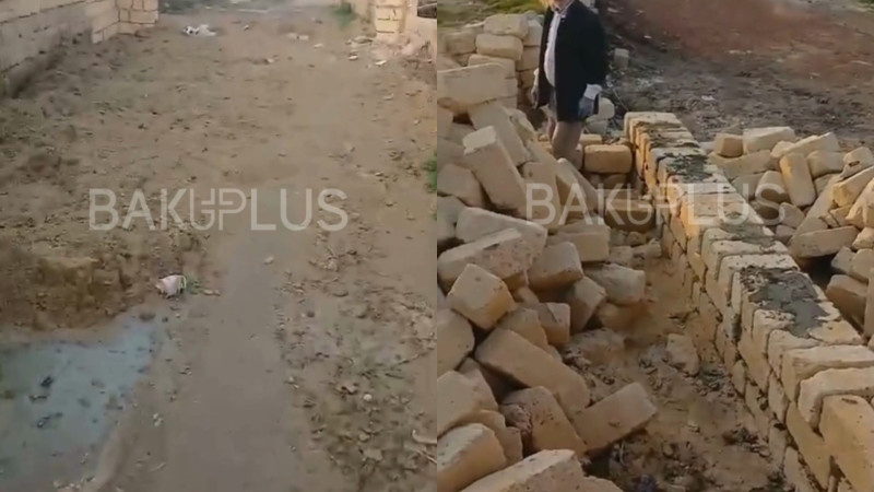 Yolu bağlayıb divar hördülər – Məhəmmədli sakinləri problem burulğanında + VİDEO