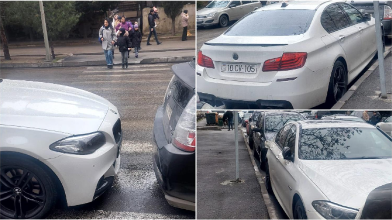 Bu məktəbin qarşısında piyada keçidi parkinqə çevrilib: Şagirdlər təhlükədədir - FOTO