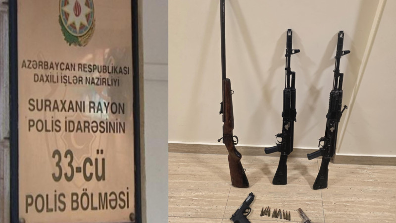 Yeni Günəşlidə avtomatlar, tapançalar tapıldı