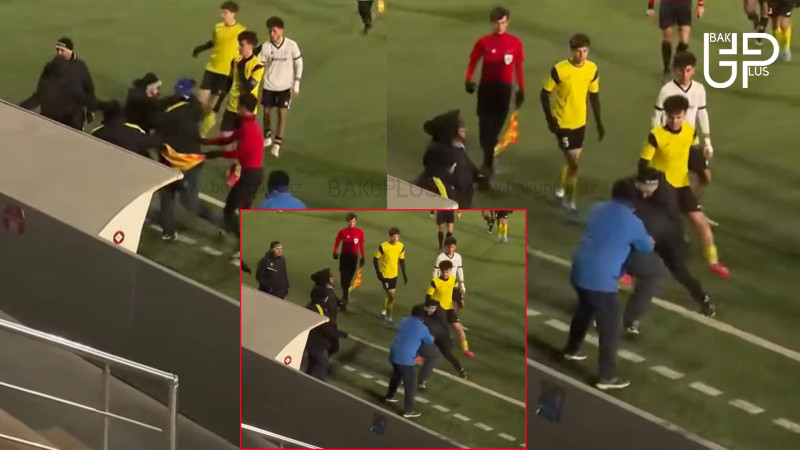 Neftçinin baş məşqçisi döyüldü - Gərgin anların VİDEOSU