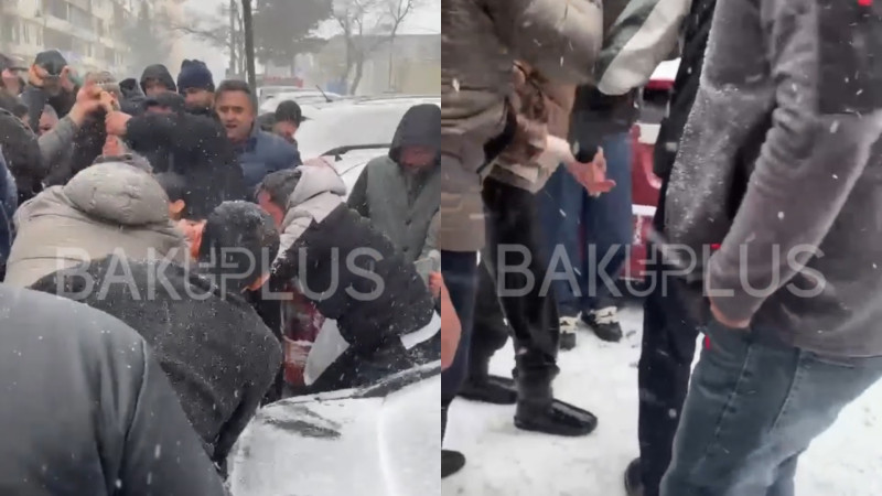 Bakıda gənc qız lükə düşüb - VİDEO