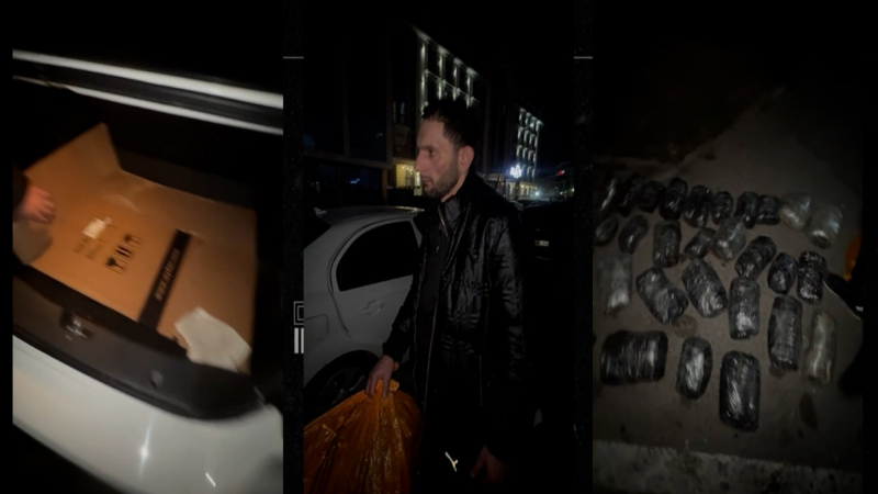 Bakıda avtomobildə 32 kq narkotik aşkarlanıb - VİDEO