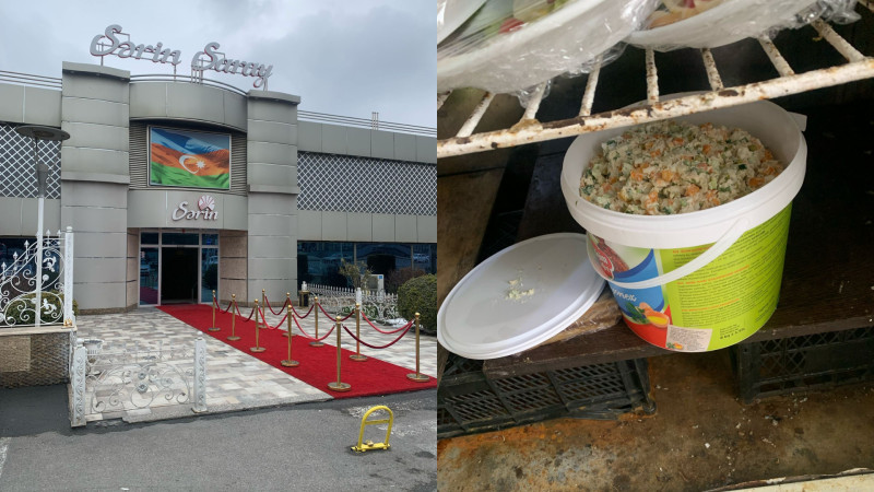 Məşhur “Sərin” şadlıq evində mənşəyi məlum olmayan məhsullar aşkarlandı - FOTO