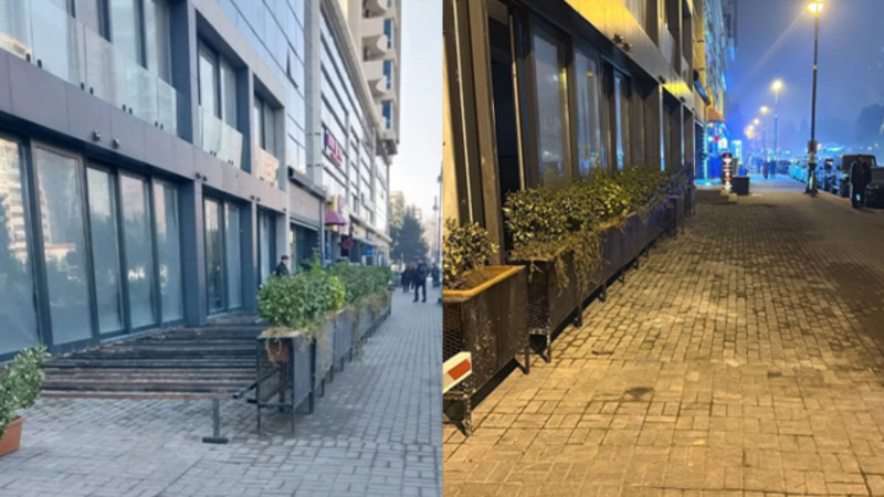 Piyada səkisinin zəbt olunmasının qarşısı alındı - VİDEO