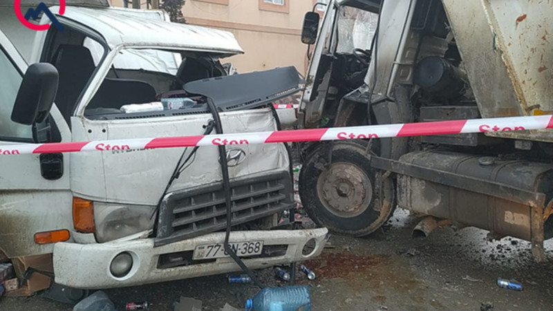 Abşeronda qəza - Yük maşınları toqquşdu + FOTO