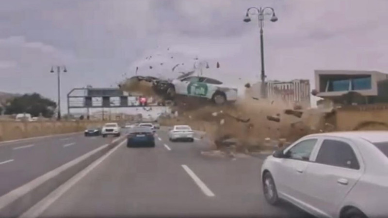 Uçan taksinin sürücüsü ilk dəfə DANIŞDI: Bərk qaza basdım + VİDEO