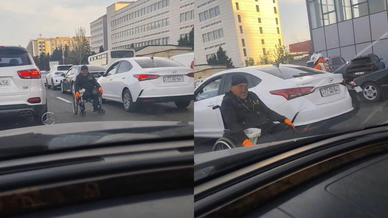 Bakıda dilənçilər sürücülərə təhlükə yaradır - DİN-dən açıqlama + VİDEO