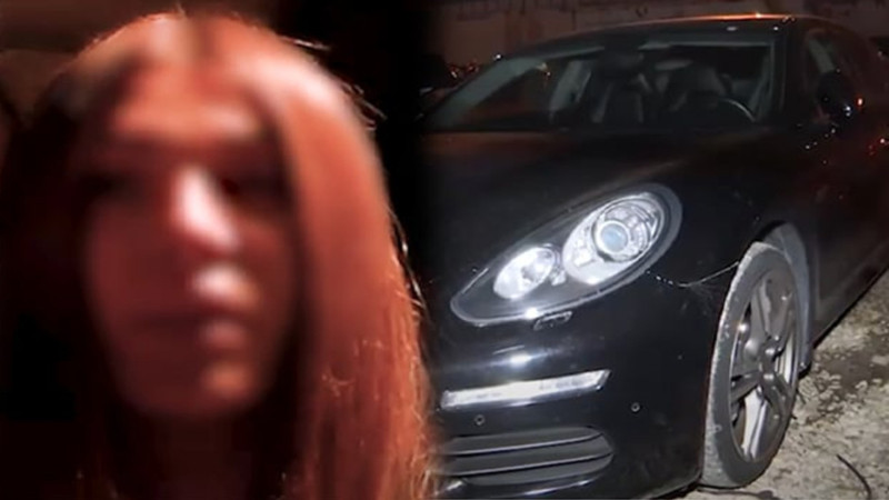 Porscheni sərxoş vəziyyətdə sürən qadın ayıq sürücü də sifariş veribmiş...