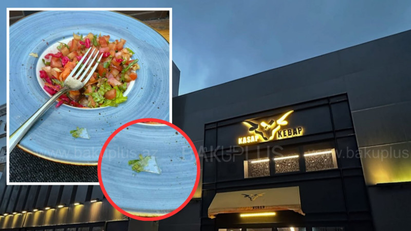 Bakıda salatın içindən şüşə çıxdı - Müştəri yaralandı + İDDİA + FOTO 
