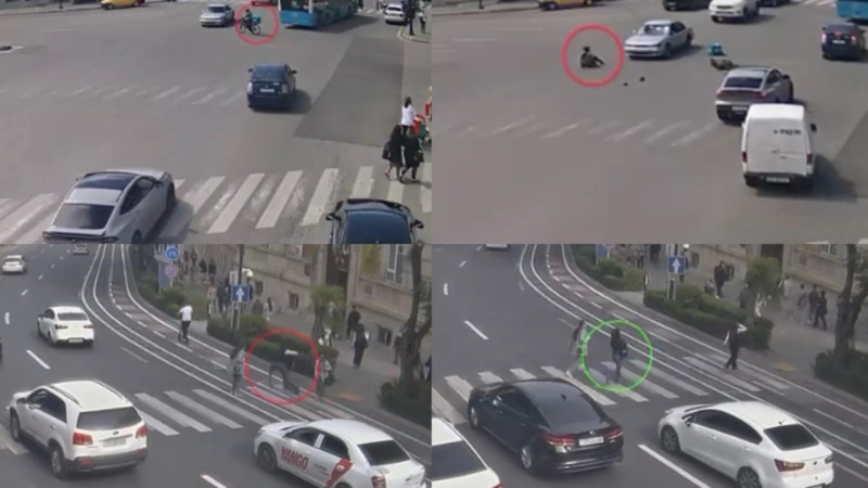 Bakıda skuter və velosiped sürənlərin törətdiyi qəzalar - VİDEO  Bakıda skuter və velosiped sürənlərin törətdiyi qəzalar - VİDEO