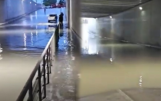Bu gecə də Sabunçu tuneli su ilə dolubmuş - VİDEO