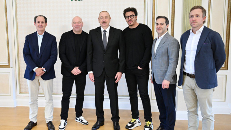 Prezident İlham Əliyev UFC-nin prezidentini qəbul edib - FOTO