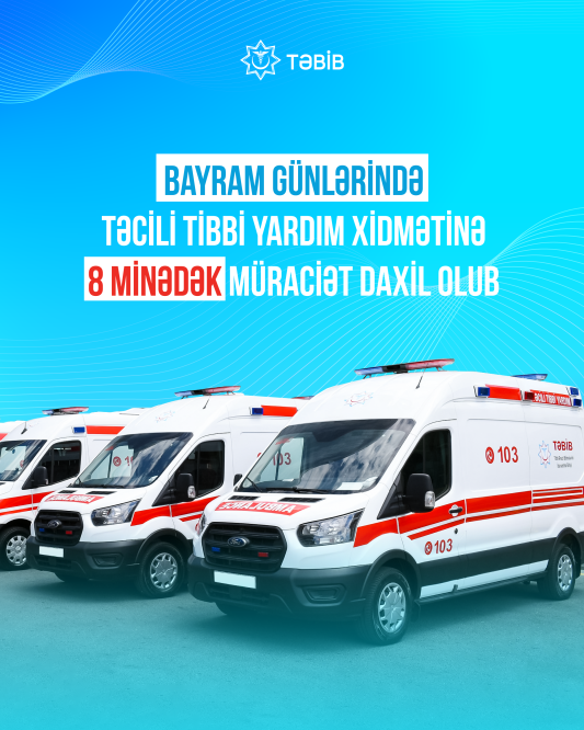 Bakıda təcili tibbi yardım xidmətinə 8 minədək müraciət 