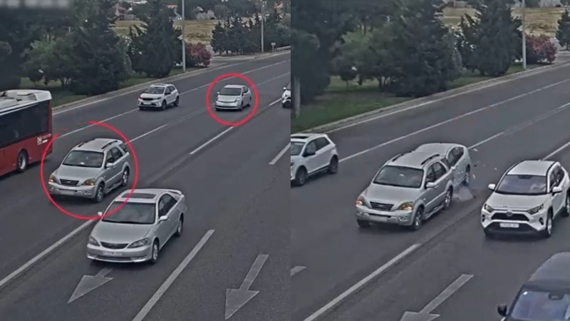 Yol qəzası: Biri məsuliyyətsiz, digəri – diqqətsiz – VİDEO