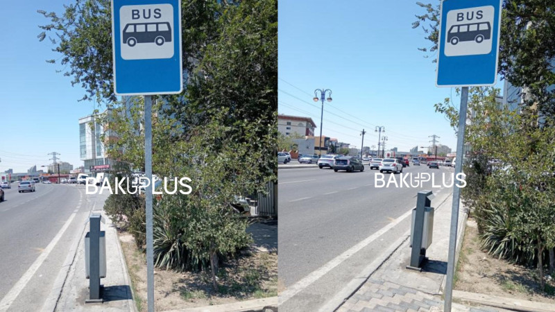 Babək prospektində dayanacaq 9 aydır bərpa olunmur - ŞİKAYƏT