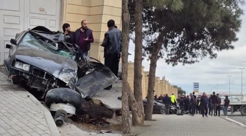 Buzovnada avtomobil hasara çırpılıb, sürücü ölüb