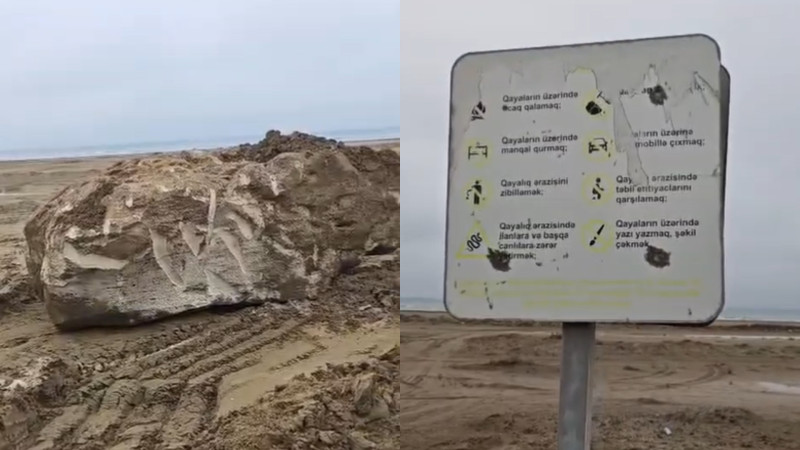 Dənizin sahilindən qayaları oğurlamaq istədilər - Buzovnalılar imkan vermədi