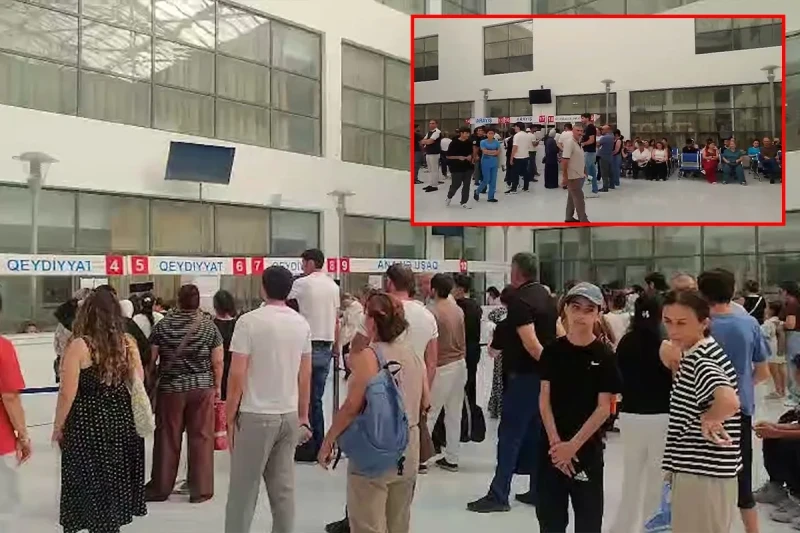 Abşeron xəstəxanasında uzun növbə - VİDEO