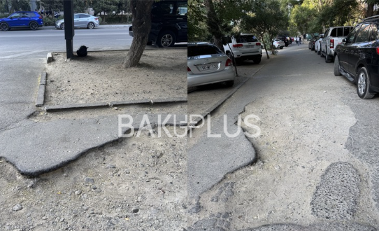 Bu küçə qaranlığa qərq olub, piyada yolu isə yararsızdır