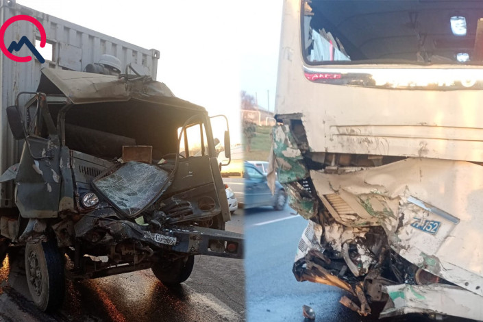 Sürücü sükanda yuxuladı - "KamAZ" marşrut avtobusuna çırpıldı