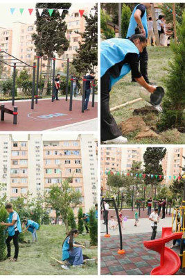 Suraxanı rayonunda abadlaşdırılan həyət sakinlərin istifadəsinə verilib