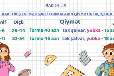 Məktəbli formalarının qiyməti təsdiqləndi